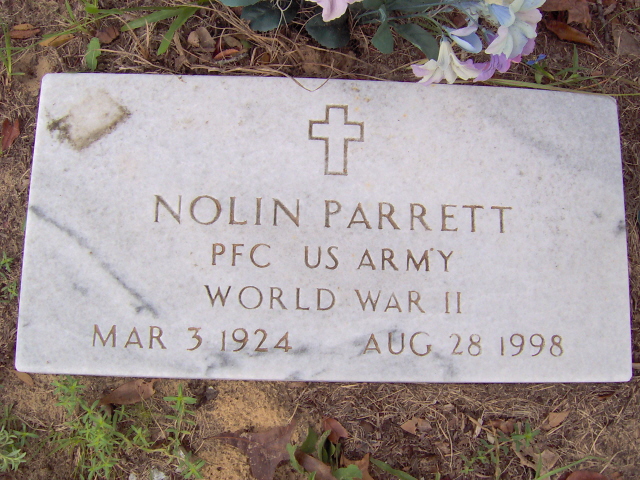 Headstone for Parrett, Nolan